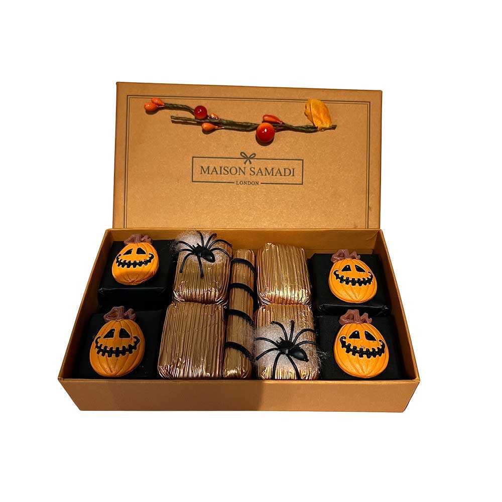 Assorted Chocolate Covered Biscuits Gift Box, 9 Pieces- Halloween