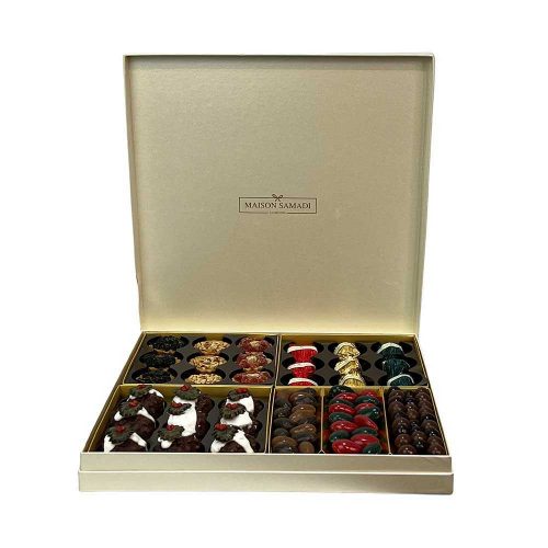 Luxury Extra Large Gift Box with Fruit Tartes, Chocolate Rocher and Coated Almonds & Peanuts