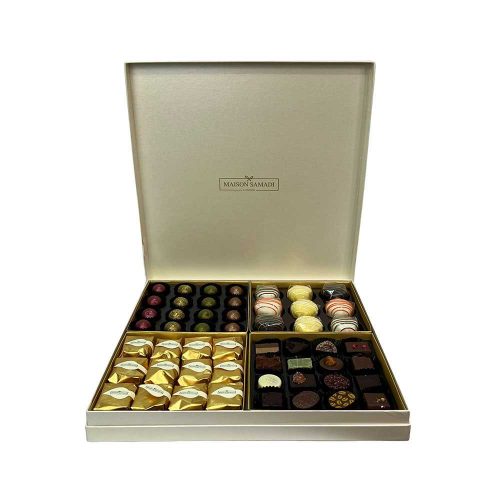 Luxury Extra Large Gift Box with Ganache Chocolate Truffles, Chocolate Mini Cake, Marrons Glacee and Couture Chocolate