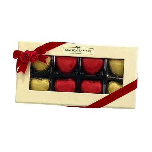 Valentine's Day, Assorted Heart Dark Chocolate Gift Box, 8 pieces