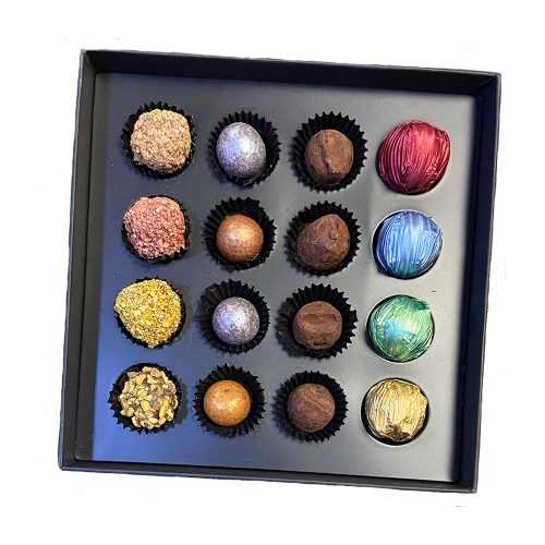 Best of Maison Chocolate Truffles Selection in Gift Box, Ivory- 16 pieces for Valentine
