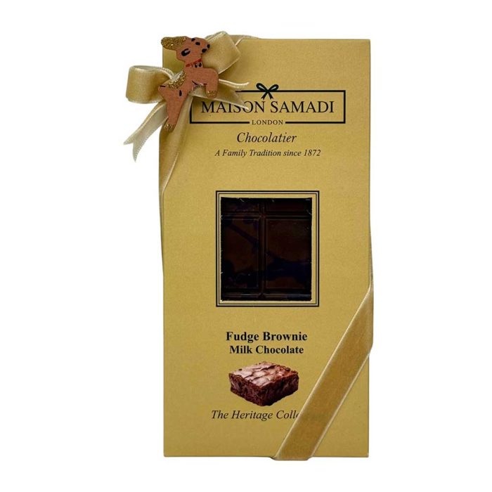 Fudge Brownie Cake Dubai Viral Milk Chocolate Bar, 155 g- Christmas