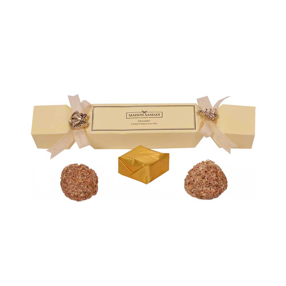 One Christmas Cracker with Praline Chocolate Truffles, 3 pcs