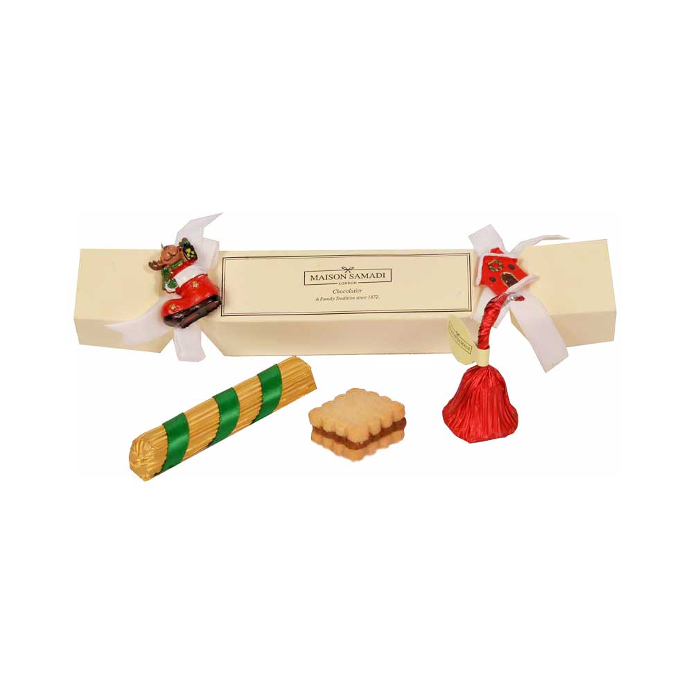 One Luxury Christmas Cracker with Assorted Signature Chocolate, 3 pcs
