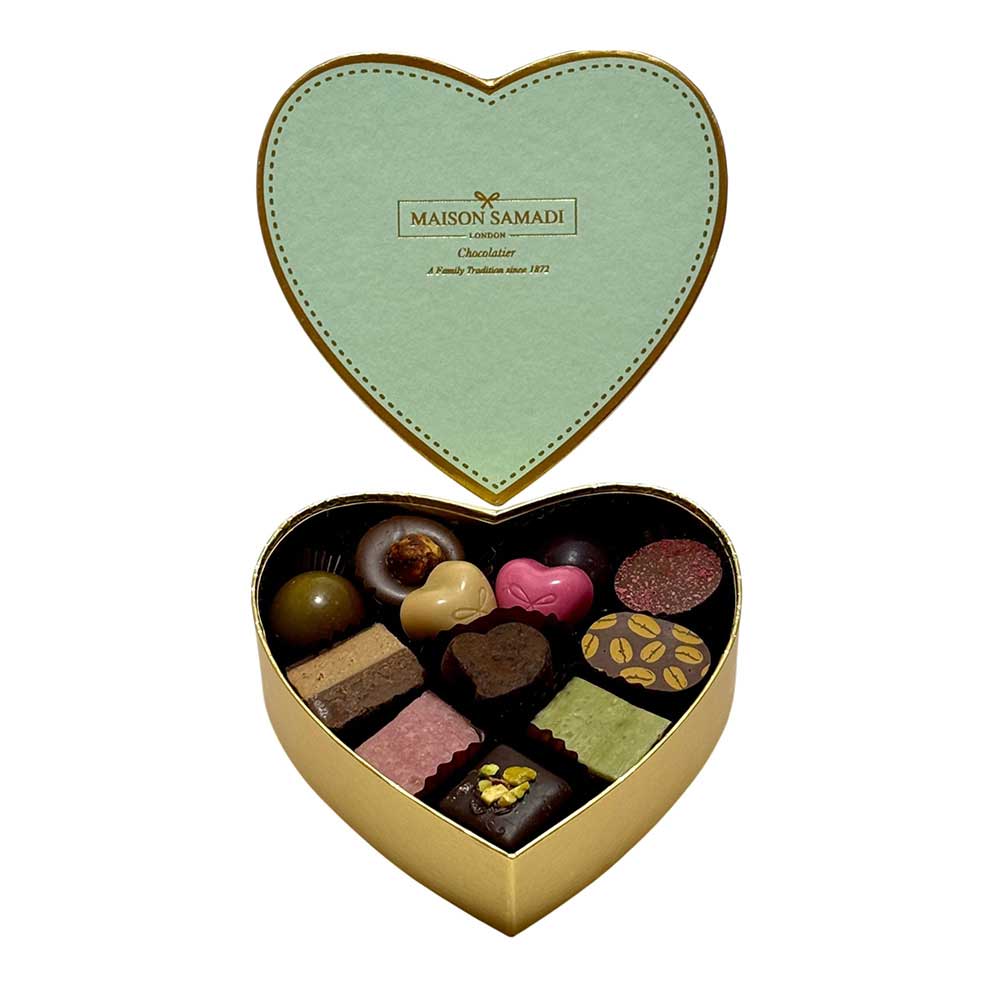 Assorted Couture Chocolate Heart Gift Box, 10 pcs