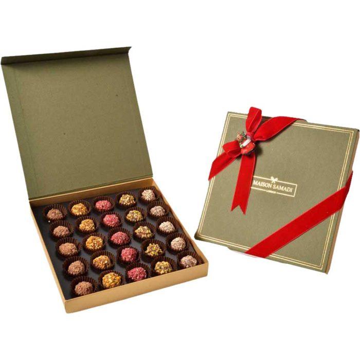 Assorted Praline Chocolate Truffles Christmas Gift Box, 25 pcs