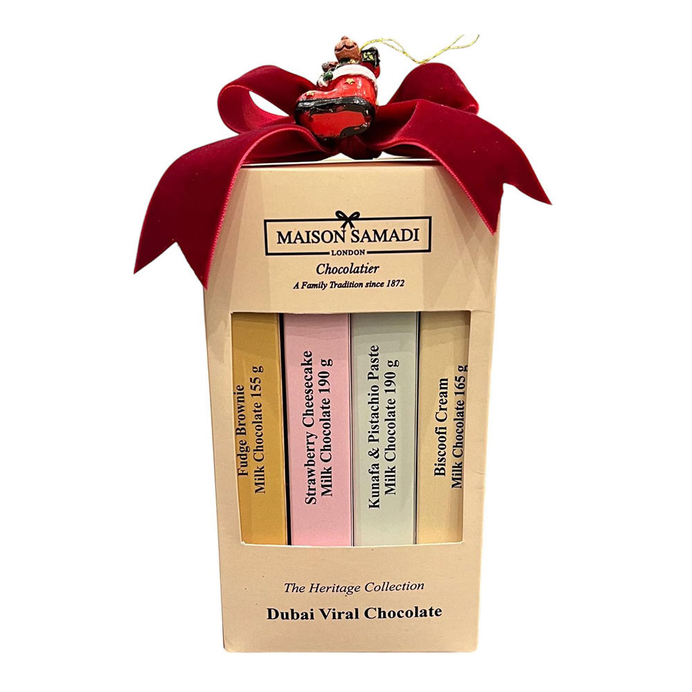 Dubai Viral Chocolate Bars Christmas Gift Box, 4 Bars, 700 g