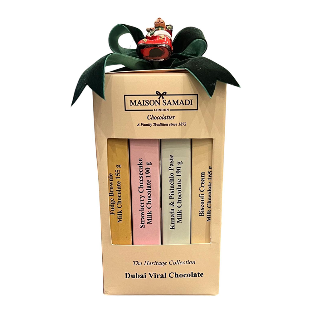 Dubai Viral Chocolate Bars Christmas Gift Box, 4 Bars, 700 g
