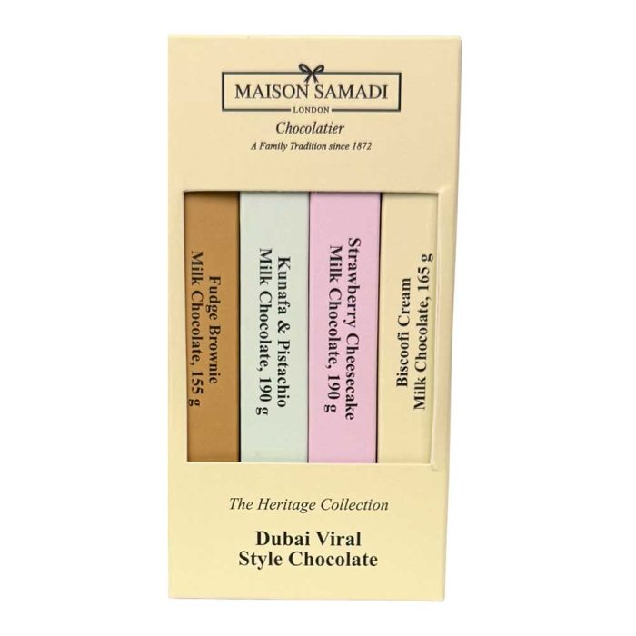 Dubai Viral Style Chocolate Bars Collection Gift Box, 4 Bars, 700 g