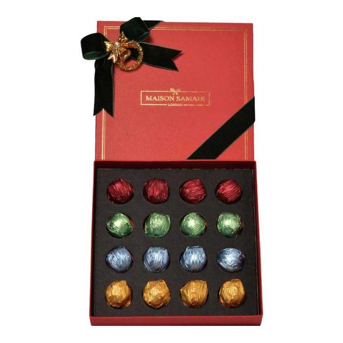 Luxury Assorted Christmas Chocolate Truffles Gift Box, 16 pcs