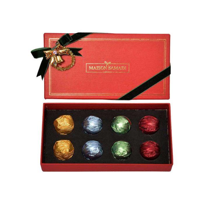 Luxury Assorted Christmas Chocolate Truffles Gift Box, 8 pcs