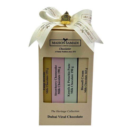 Ramadan Dubai Viral Chocolate Bars Collection Gift Box, 4 Bars, 700 g