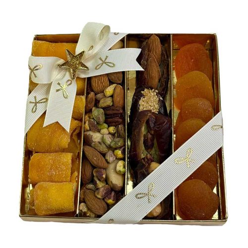 Assorted Dried Fruit, Raw Nuts & Stuffed Dates in Gift Box, 270g