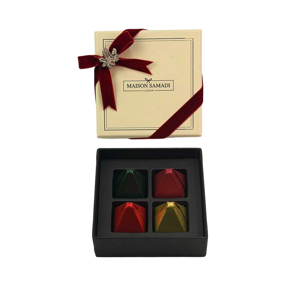 The Plaisir Assorted Chocolate Christmas Gift Box, 4 pcs