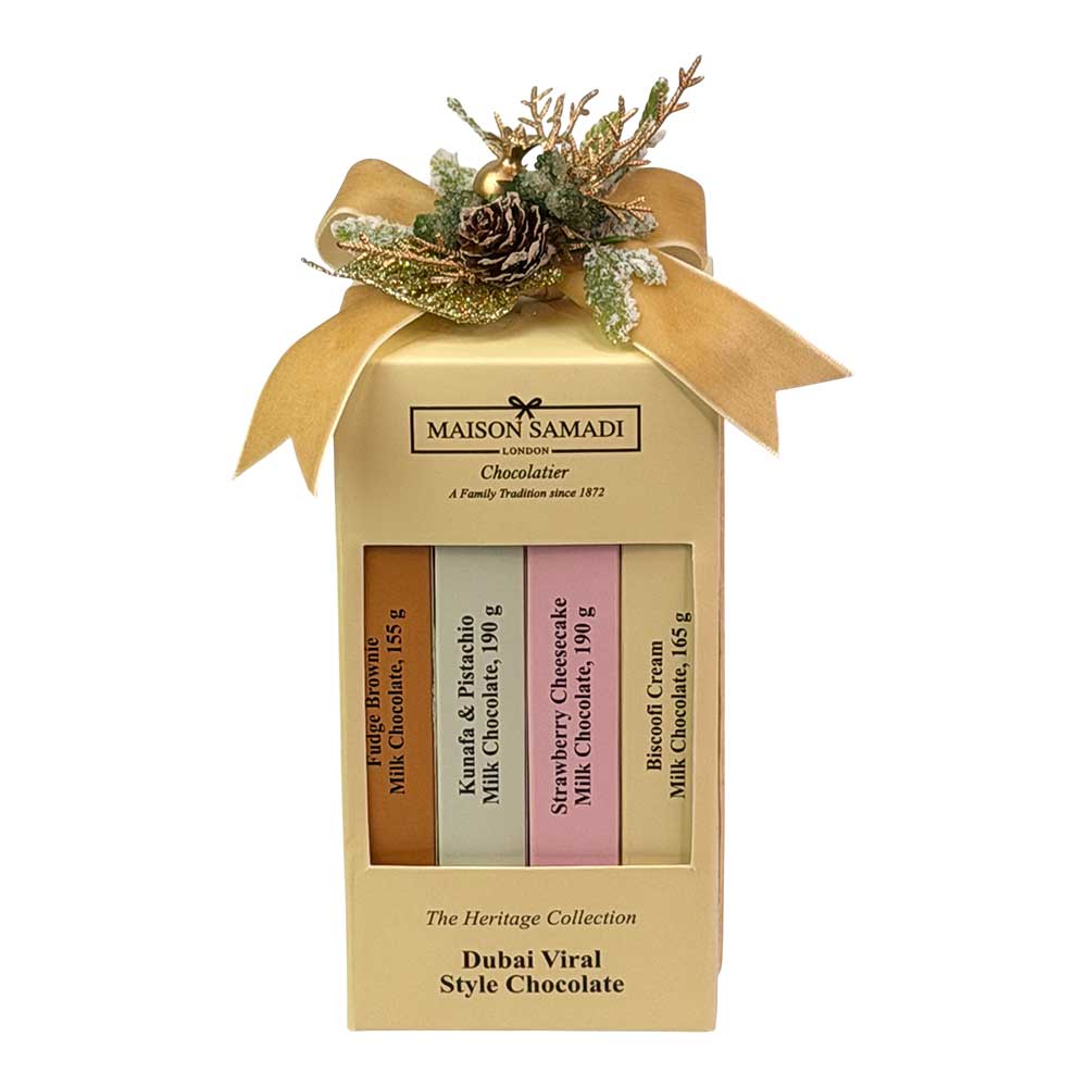 Dubai Viral Chocolate Bars Christmas Gift Box, 4 Bars, 700 g