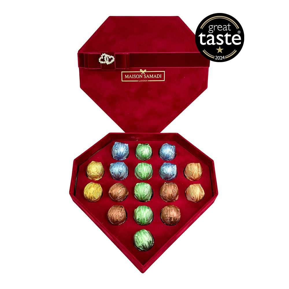 The Velvet Jewels Valentine Gift Box with Assorted Chocolate Truffles (17 pcs)