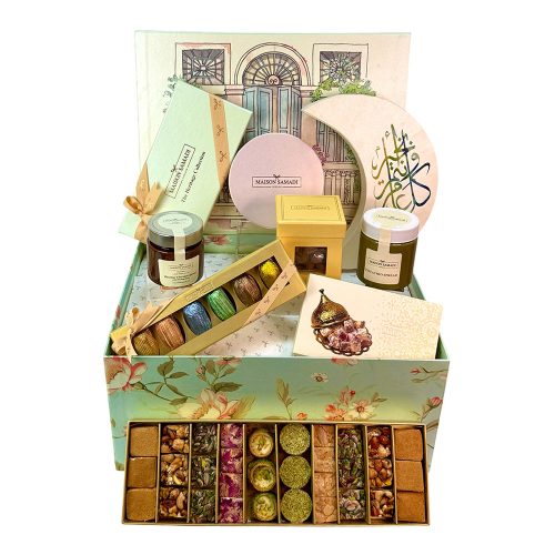 Floral Green Closed Hamper