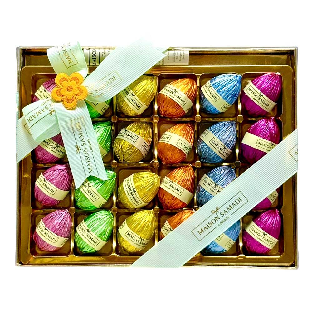 Assorted Easter Chocolate Eggs Gift Box, 24 pcs